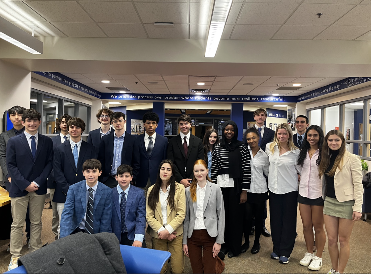 Delegates unite for a group picture after the successful SCHMUNC conference. Taken by MUN advisor Ms. Gross